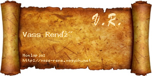 Vass René névjegykártya