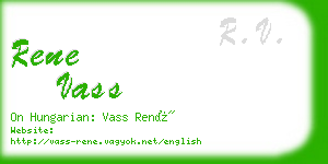 rene vass business card
